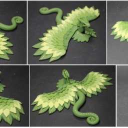 Цветочный дракон из полимерной глины