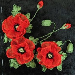 Маки из полупрозрачных лент