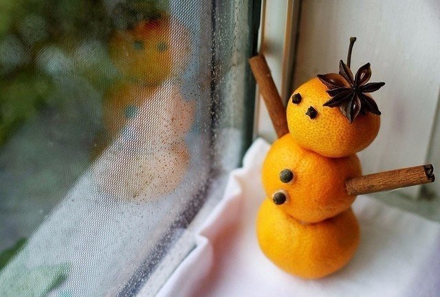 Мандариновые снеговики