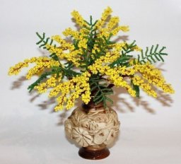 Мимоза из бисера: мастер-класс