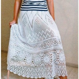 ​Невероятно красивая юбка крючком длиной почти до пола