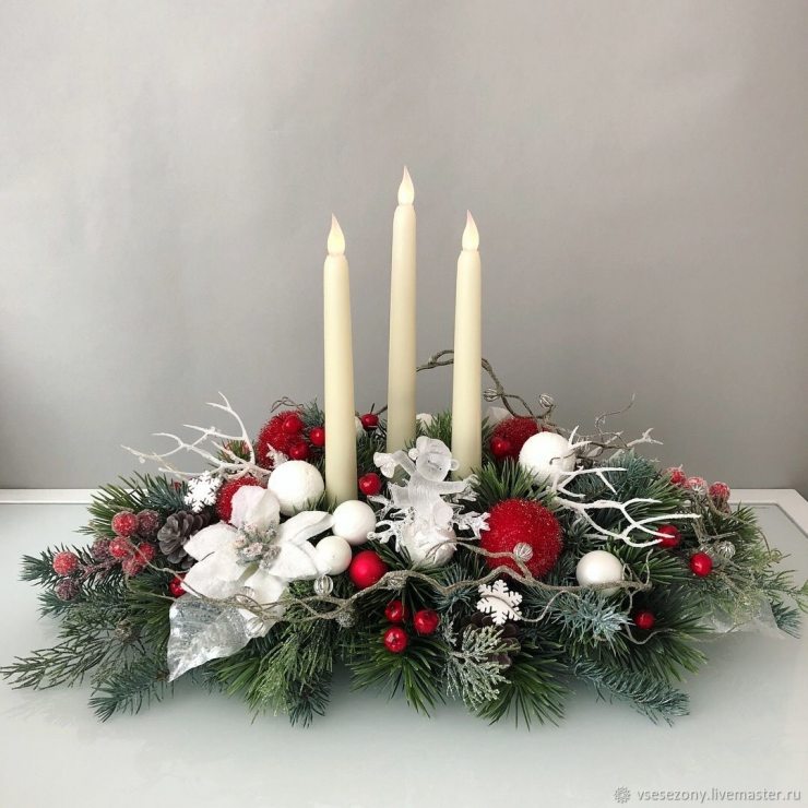 Новогодние композиции со свечами