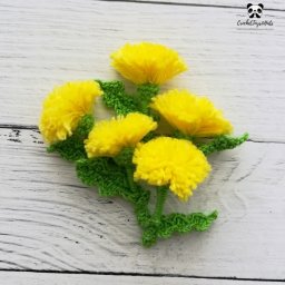 ​Одуванчик из пряжи
