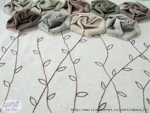 Текстильные розочки: мастер-класс