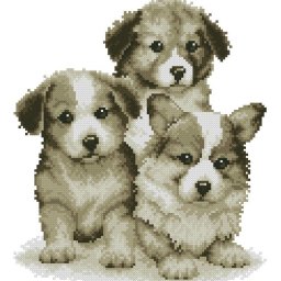 ​Вышиваем милых щенков