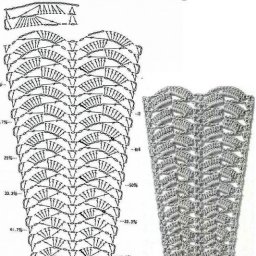 Клиновидные узоры крючком