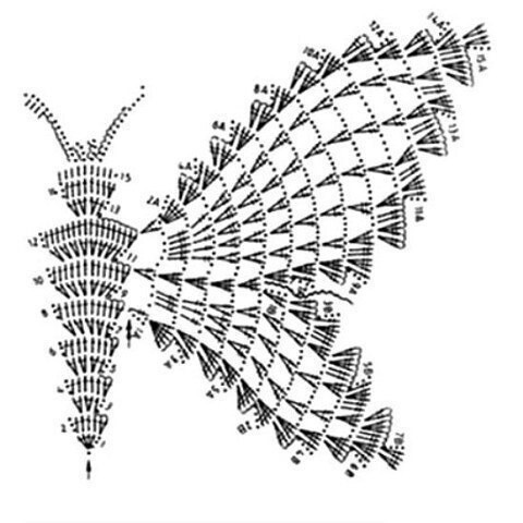 Кружевные бабочки крючком