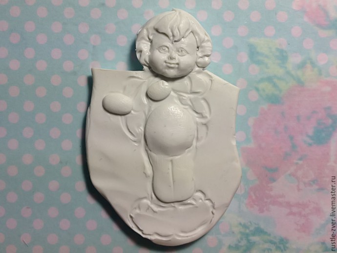 Ангел с розочками из полимерной глины