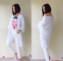 Летнее пальто с узором "Ягода-малина"