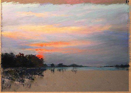 Рисуем закат на берегу моря