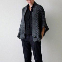 Жакет-пончо спицами