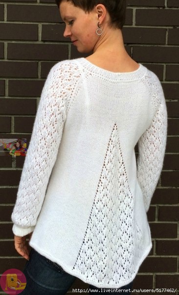 ​Красивый пуловер с клинообразным расширением сзади 0