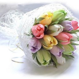 ​Букет тюльпанов из гофрированной бумаги