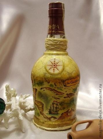 Декорирование бутылки "В поисках забытых сокровищ"