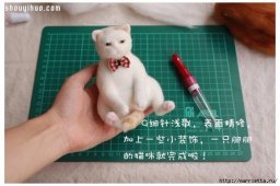 Котик в технике сухого валяния