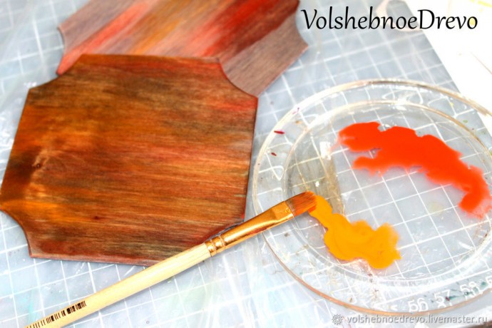 Расписываем подставки под горячее в этно-стиле