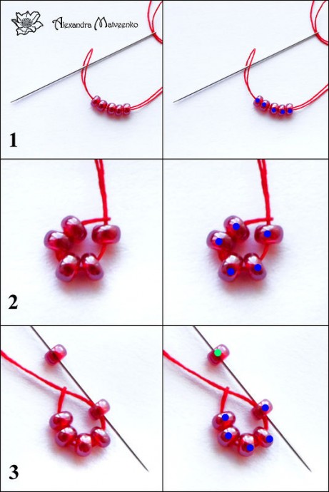 ​Малинка из бисера: мастер-класс