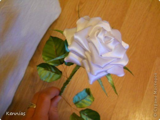 Роза-канзаши на стебле: мастер-класс