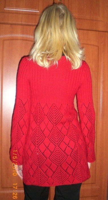 Интересный кардиган с узором ромбами Интересный кардиган с узором ромбами