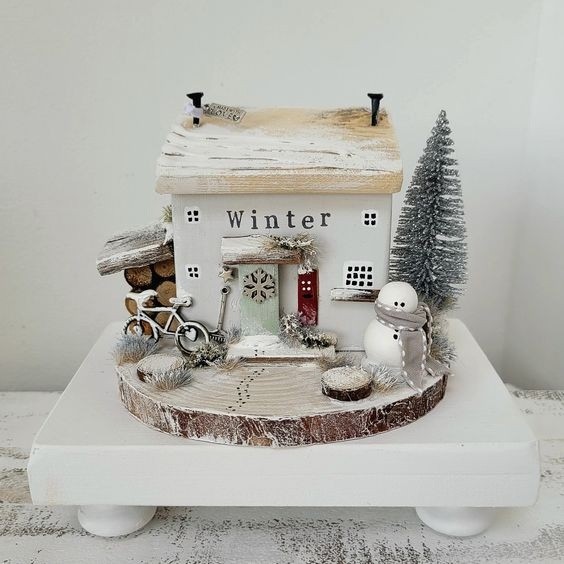 Зимние композиции из дерева