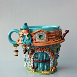 ​Лепнина из полимерной глины на чашках