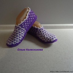 Простые в изготовлении тапочки на спицах