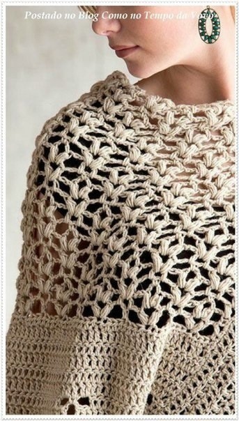 Стильный пуловер крючком