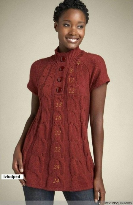 Восхитительное платье-туника спицами