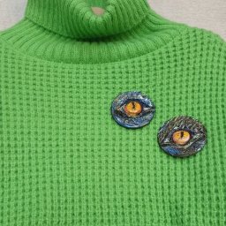 ​Брошь или значок "Драконий глаз" из текстурной пасты