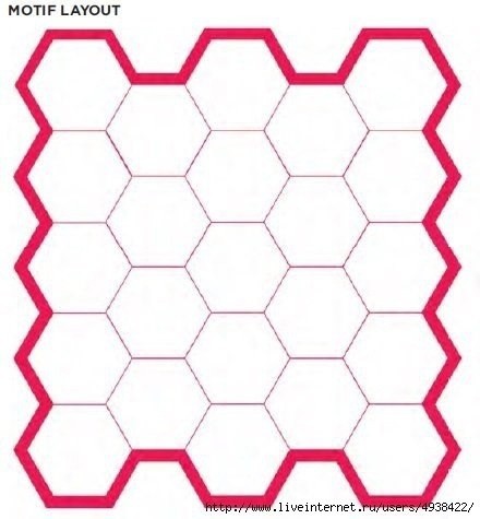 Покрывало из шестиугольных мотивов