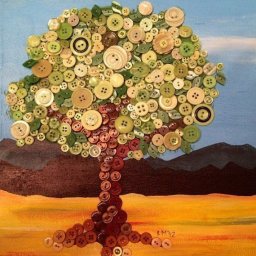 ​Очаровательные идеи создания крон деревьев при помощи пуговиц