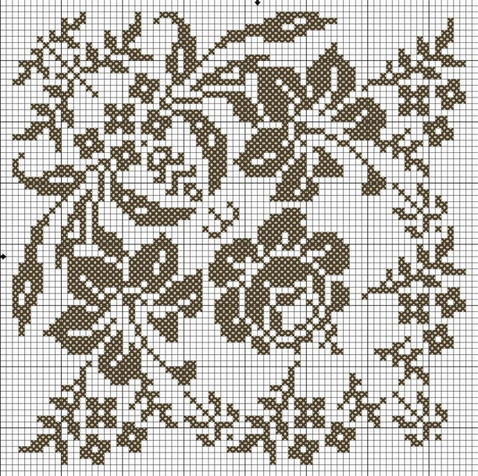 Схемы для филейного вязания: цветочки
