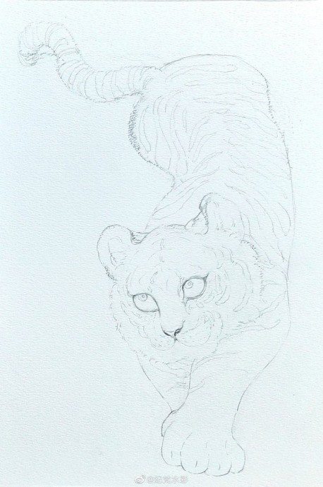 ​Урок рисования акварелью: тигр