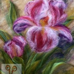 ​Ирисы в технике шерстяной акварели