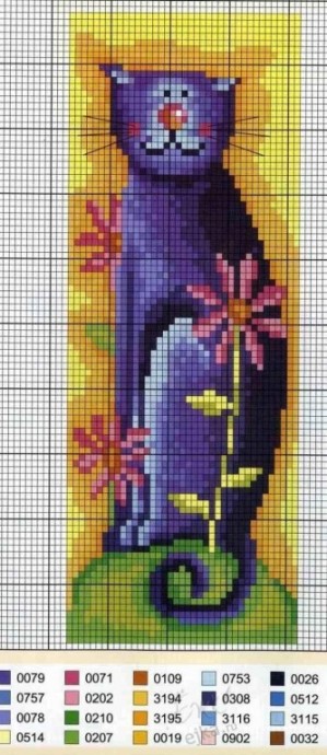 Забавные коты: схемы для вышивки или жаккарда