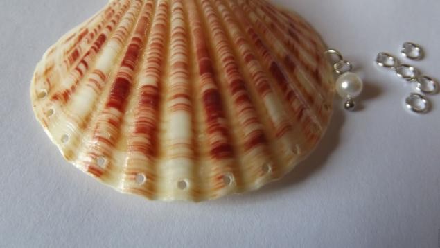 Кулон из ракушки "Хвост павлина"