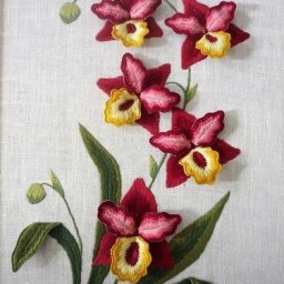 Объёмная вышивка "Орхидеи"
