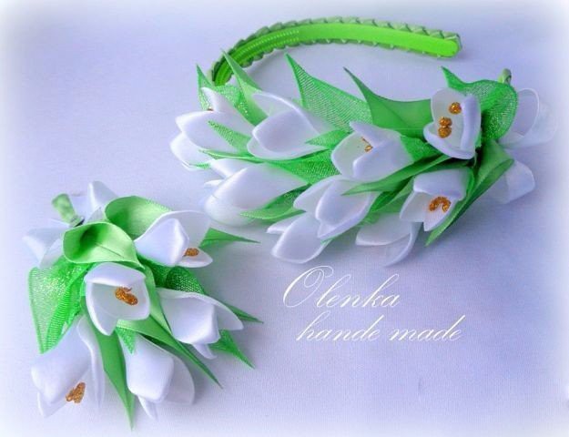 Подснежники из лент