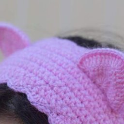 ​Повязка "Кошка" на голову крючком