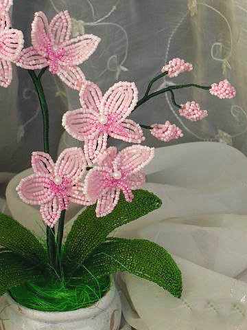 Волшебный букет из орхидей из бисера своими руками