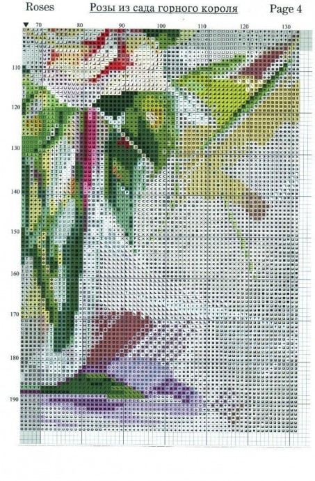 ​Вышивка "Розы в вазе"