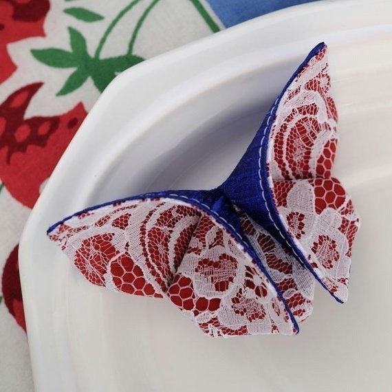 Бабочки в технике оригами из ткани