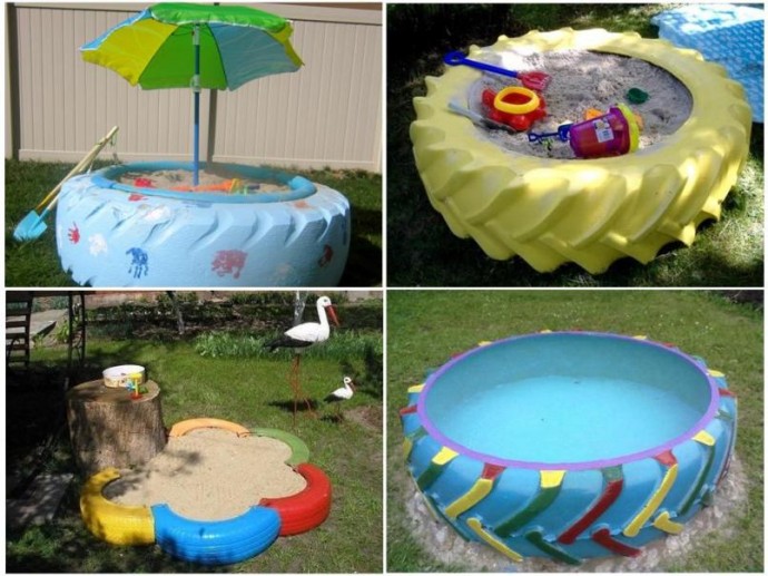 Детские площадки из старых шин