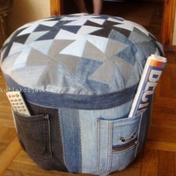 Джинсовый пуфик