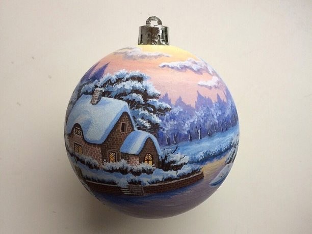 Елочные шарики с ручной росписью: идеи украшения ёлки к Рождеству