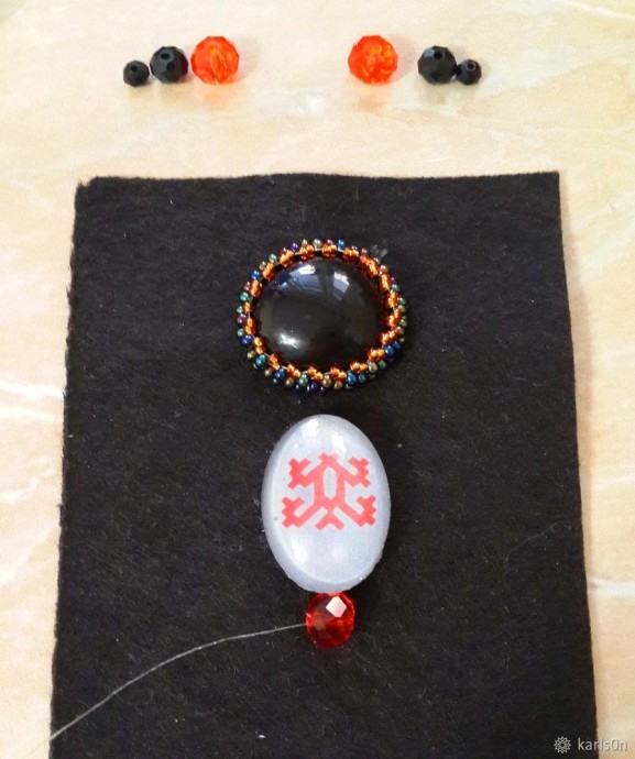 Изготавливаем брошь "Узорчатый жучок"