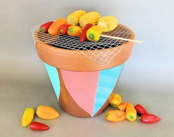 Как сделать минигриль из большого керамического горшка