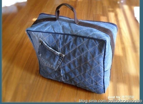 Чемоданчик-сумка из старых джинсов