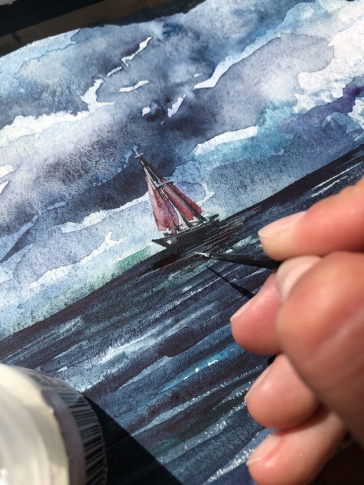 Акварельное море