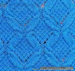 ​Схема ажурного узора с косами для вязания спицами